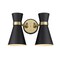 Z-Lite Soriano 2 Light Wall Sconce, Matte Black & Heritage Brass 728-2S-MB-HBR - alternate 1